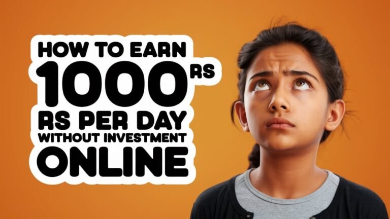 how to earn 1000 rs per day without investment online