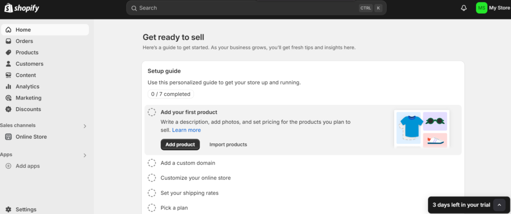 Shopify Dropshipping business