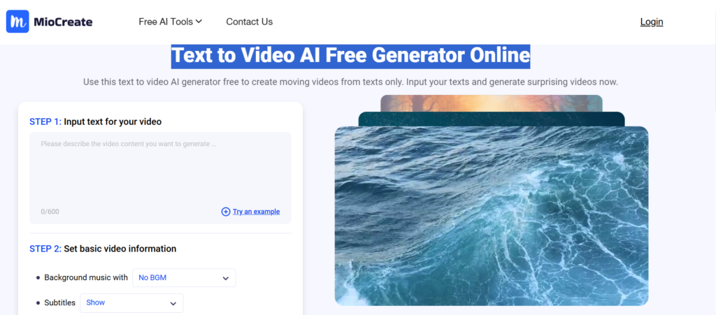 Text to Video AI Free Generator Online